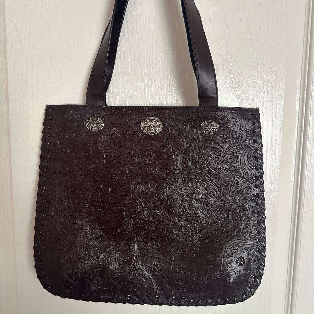 Minnetonka Brown Textured Tote Bag